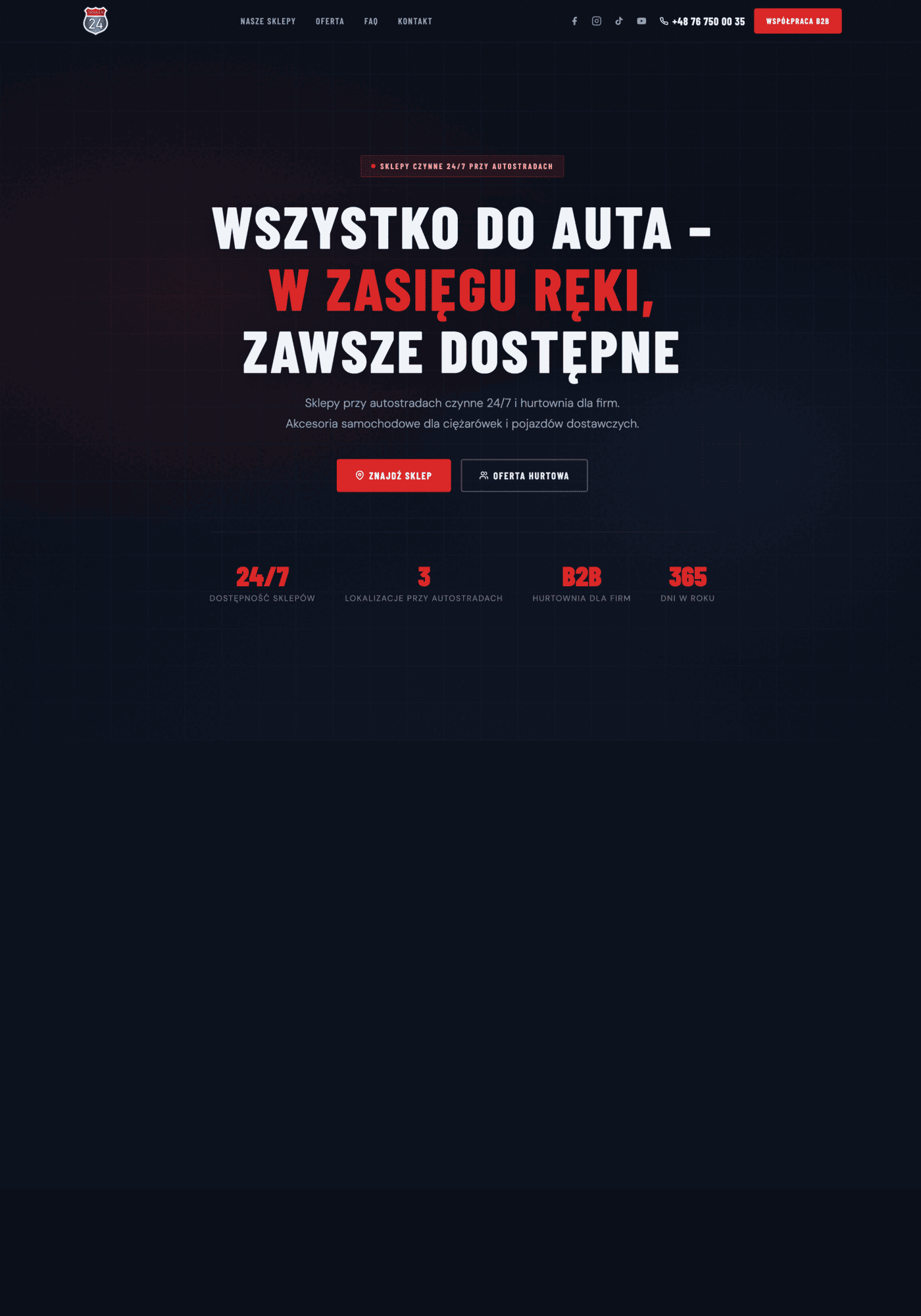 Strona Traker24 — akcesoria dla kierowców